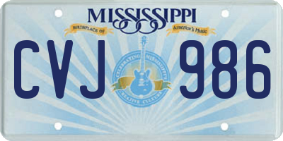 MS license plate CVJ986
