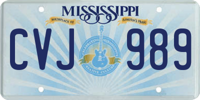 MS license plate CVJ989