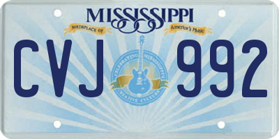 MS license plate CVJ992