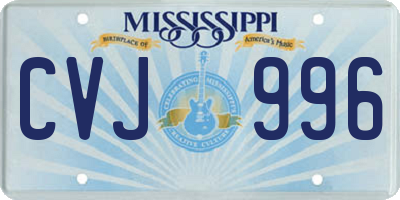 MS license plate CVJ996