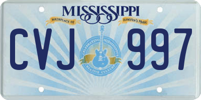 MS license plate CVJ997