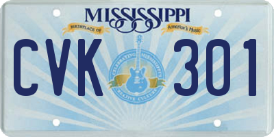 MS license plate CVK301