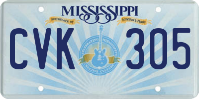 MS license plate CVK305