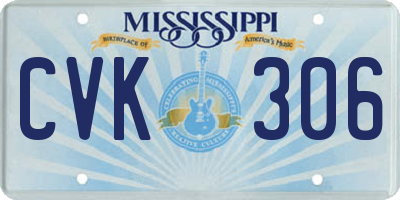 MS license plate CVK306