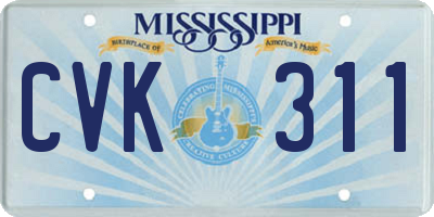 MS license plate CVK311