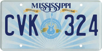 MS license plate CVK324