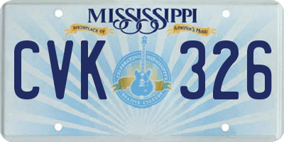 MS license plate CVK326