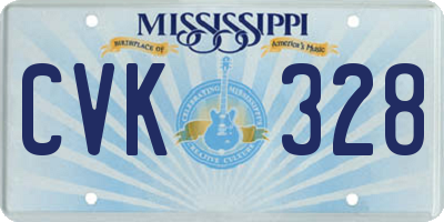 MS license plate CVK328
