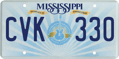 MS license plate CVK330