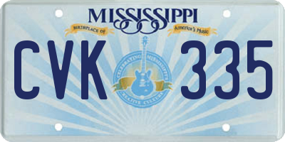 MS license plate CVK335