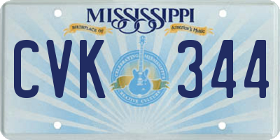 MS license plate CVK344