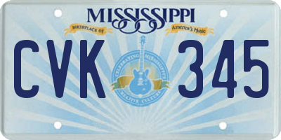 MS license plate CVK345