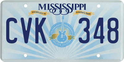 MS license plate CVK348