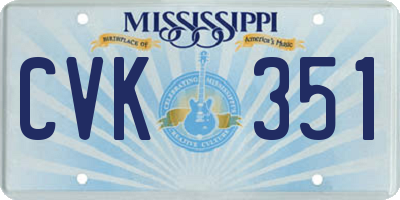 MS license plate CVK351