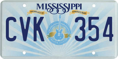 MS license plate CVK354