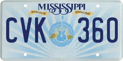 MS license plate CVK360