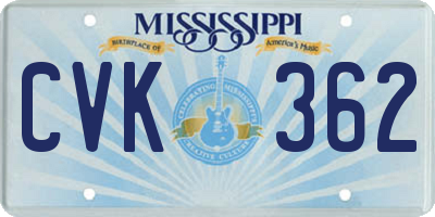 MS license plate CVK362