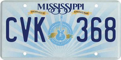 MS license plate CVK368