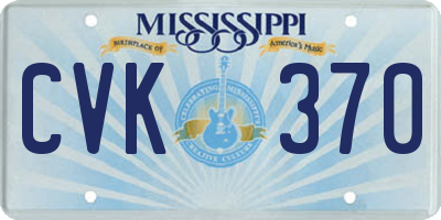 MS license plate CVK370