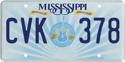 MS license plate CVK378