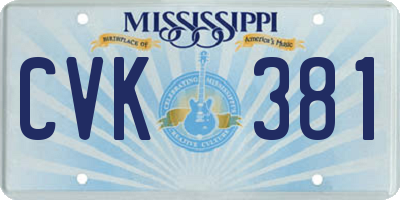 MS license plate CVK381