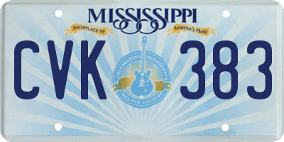 MS license plate CVK383