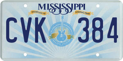MS license plate CVK384