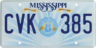 MS license plate CVK385