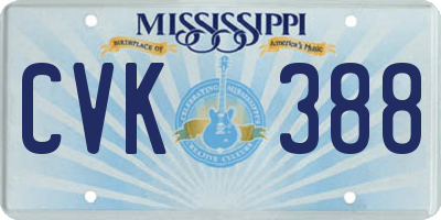 MS license plate CVK388