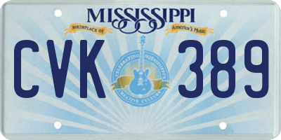 MS license plate CVK389
