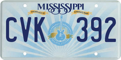 MS license plate CVK392