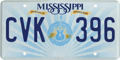 MS license plate CVK396