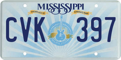 MS license plate CVK397