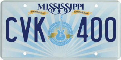 MS license plate CVK400