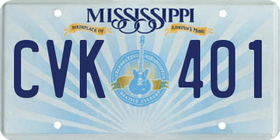 MS license plate CVK401