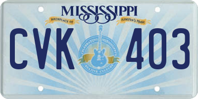 MS license plate CVK403