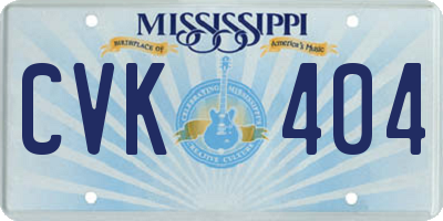 MS license plate CVK404