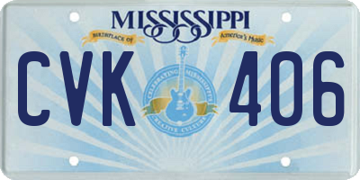 MS license plate CVK406