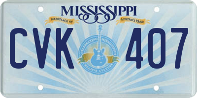 MS license plate CVK407