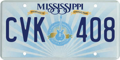 MS license plate CVK408