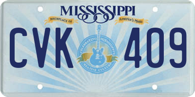 MS license plate CVK409