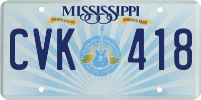 MS license plate CVK418