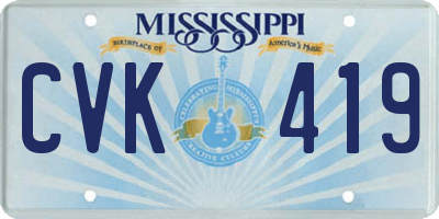 MS license plate CVK419