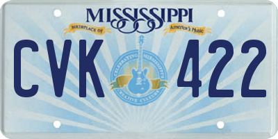 MS license plate CVK422