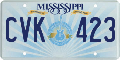MS license plate CVK423