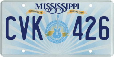MS license plate CVK426