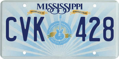 MS license plate CVK428