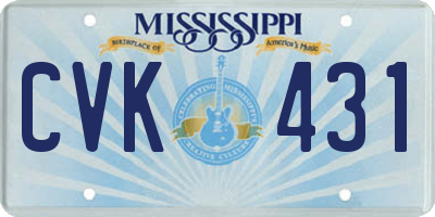 MS license plate CVK431