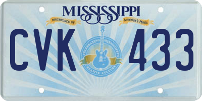 MS license plate CVK433