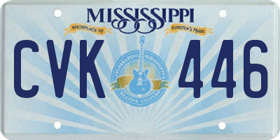MS license plate CVK446